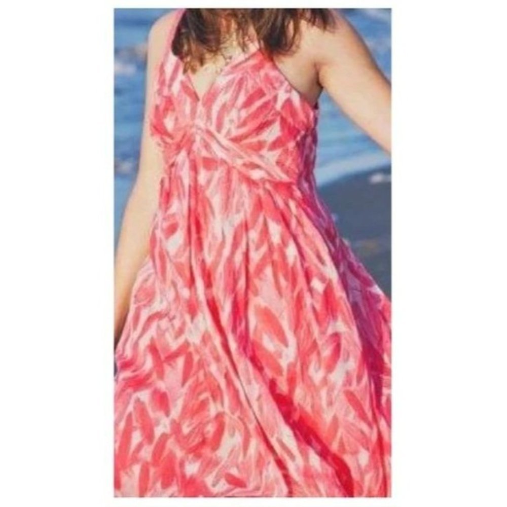 Anthropologie Postmark Womens 00 Pink Feather Prin